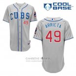 Camiseta Beisbol Hombre Chicago Cubs 49 Jake Arrieta Gris Alterno Cool Base