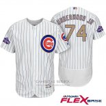 Camiseta Beisbol Hombre Chicago Cubs 74 Duane Underwood Jr. Blanco Oro Flex Base