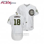 Camiseta Beisbol Hombre Chicago Cubs Ben Zobrist 2018 Dia de los Caidos Flex Base Blanco