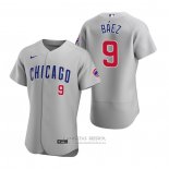 Camiseta Beisbol Hombre Chicago Cubs Javier Baez Autentico 2020 Road Gris