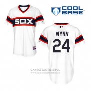 Camiseta Beisbol Hombre Chicago White Sox 24 Early Wynn Blanco Alterno Cool Base