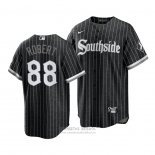 Camiseta Beisbol Hombre Chicago White Sox Luis Robert 2021 City Connect Replica Negro