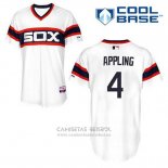 Camiseta Beisbol Hombre Chicago White Sox Luke Appling 4 Blanco Alterno Cool Base