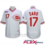 Camiseta Beisbol Hombre Cincinnati Reds 17 Chris Sabo Autentico Collection Flex Base Blanco