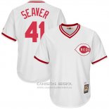 Camiseta Beisbol Hombre Cincinnati Reds Mensrojos 41 Tom Seaver Blanco Cooperstown Collection