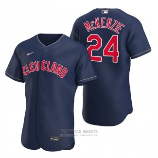 Camiseta Beisbol Hombre Cleveland Guardians Triston Mckenzie Autentico Alterno Azul