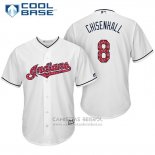 Camiseta Beisbol Hombre Cleveland Indians 2017 Estrellas y Rayas 8 Lonnie Chisenhall Blanco Cool Base