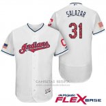 Camiseta Beisbol Hombre Cleveland Indians 2017 Estrellas y Rayas Danny Salazar Blanco Flex Base
