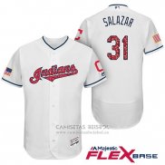 Camiseta Beisbol Hombre Cleveland Indians 2017 Estrellas y Rayas Danny Salazar Blanco Flex Base