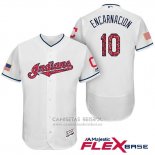 Camiseta Beisbol Hombre Cleveland Indians 2017 Estrellas y Rayas Edwin Encarnacion Blanco Flex Base