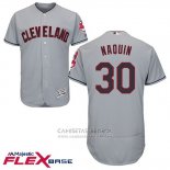 Camiseta Beisbol Hombre Cleveland Indians 30 Tyler Naquin Gris Flex Base