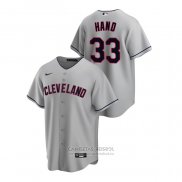 Camiseta Beisbol Hombre Cleveland Indians Brad Hand Road Replica Gris