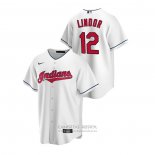 Camiseta Beisbol Hombre Cleveland Indians Francisco Lindor Replica Primera Blanco