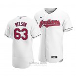 Camiseta Beisbol Hombre Cleveland Indians Kyle Nelson Autentico Primera 2020 Blanco