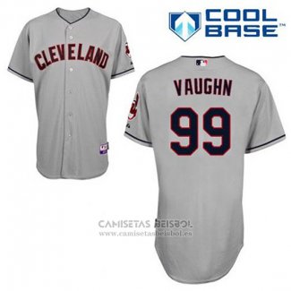 Camiseta Beisbol Hombre Cleveland Indians Ricky Vaughn 99 Gris Cool Base