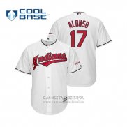 Camiseta Beisbol Hombre Cleveland Indians Yonder Alonso 2019 All Star Patch Cool Base Blanco