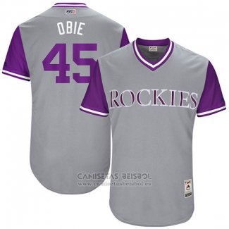 Camiseta Beisbol Hombre Colorado Rockies 2017 Little League World Series Scott Oberg Gris