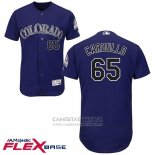 Camiseta Beisbol Hombre Colorado Rockies 65 Stephen Cardullo Violeta Flex Base