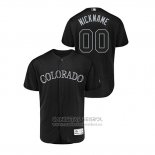 Camiseta Beisbol Hombre Colorado Rockies Personalizada 2019 Players Weekend Autentico Negro