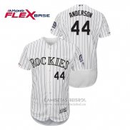 Camiseta Beisbol Hombre Colorado Rockies Tyler Anderson Autentico Collection Flex Base Blanco