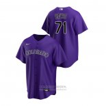Camiseta Beisbol Hombre Colorado Rockies Wade Davis Replica Alterno Violeta