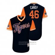 Camiseta Beisbol Hombre Detroit Tigers Jeimer Candelario 2018 LLWS Players Weekend Candy Azul