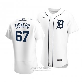 Camiseta Beisbol Hombre Detroit Tigers Jose Cisnero Autentico Primera Blanco