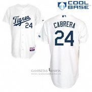 Camiseta Beisbol Hombre Detroit Tigers Miguel Cabrera 24 Blanco Los Tigres Cool Base