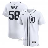 Camiseta Beisbol Hombre Detroit Tigers Miguel Diaz Primera Elite Blanco