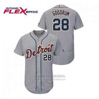 Camiseta Beisbol Hombre Detroit Tigers Niko Goodrum Flex Base Gris