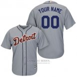 Camiseta Beisbol Hombre Detroit Tigers Personalizada Gris