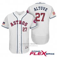 Camiseta Beisbol Hombre Houston Astros 2017 Estrellas y Rayas Jose Altuve Blanco Flex Base