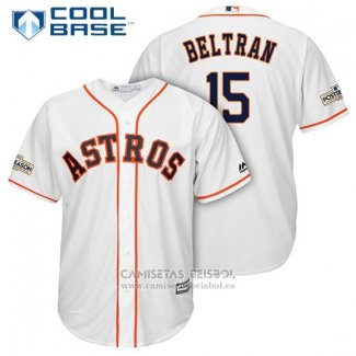 Camiseta Beisbol Hombre Houston Astros Carlos Beltran Blanco Cool Base