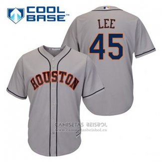 Camiseta Beisbol Hombre Houston Astros Carlos Lee 45 Gris Cool Base