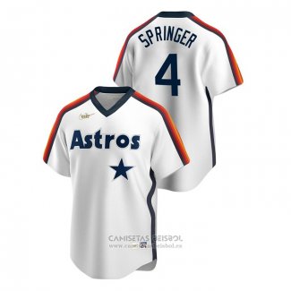 Camiseta Beisbol Hombre Houston Astros George Springer Cooperstown Collection Primera Blanco