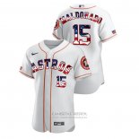 Camiseta Beisbol Hombre Houston Astros Martin Maldonado 2020 Stars & Stripes 4th of July Blanco