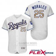Camiseta Beisbol Hombre Kansas City Royals 25 Kendrys Morales Blanco 2017 Flex Base
