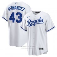 Camiseta Beisbol Hombre Kansas City Royals Carlos Hernandez Primera Replica Blanco