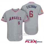 Camiseta Beisbol Hombre Los Angeles Angels 2017 Estrellas y Rayas Yunel Escobar Gris Flex Base