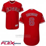 Camiseta Beisbol Hombre Los Angeles Angels 6 Yunel Escobar Scarlet Flex Base