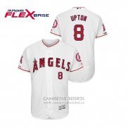 Camiseta Beisbol Hombre Los Angeles Angels Justin Upton 150th Aniversario Patch Flex Base Blanco