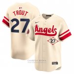 Camiseta Beisbol Hombre Los Angeles Angels Mike Trout City Connect Limited Crema