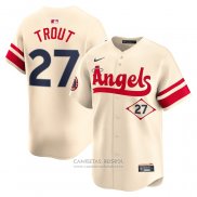 Camiseta Beisbol Hombre Los Angeles Angels Mike Trout City Connect Limited Crema
