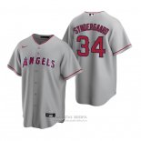 Camiseta Beisbol Hombre Los Angeles Angels Noah Syndergaard Replica Road Gris