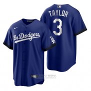 Camiseta Beisbol Hombre Los Angeles Dodgers Chris Taylor 2021 City Connect Replica Azul