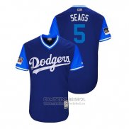 Camiseta Beisbol Hombre Los Angeles Dodgers Corey Seager 2018 LLWS Players Weekend Seags Azul