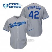 Camiseta Beisbol Hombre Los Angeles Dodgers Jackie Robinson 42 Gris Cool Base