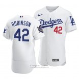 Camiseta Beisbol Hombre Los Angeles Dodgers Jackie Robinson Day Autentico Primera Blanco