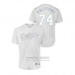 Camiseta Beisbol Hombre Los Angeles Dodgers Kenley Jansen 2019 Players Weekend Autentico Blanco