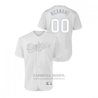 Camiseta Beisbol Hombre Los Angeles Dodgers Personalizada 2019 Players Weekend Autentico Blanco